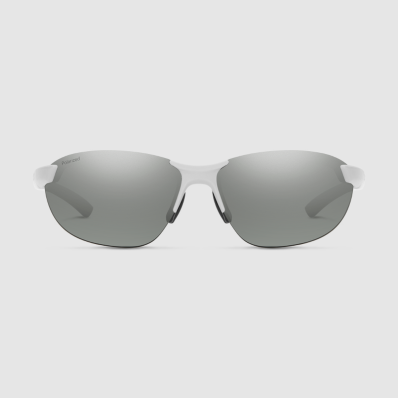 Smith Parallel 2 Sunglasses Matte White/Polarized Platinum Mirror-2